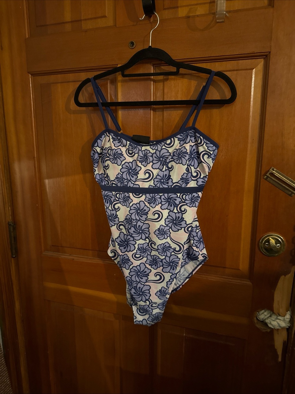 Athletech Blue and White Floral Girls' One-Piece
